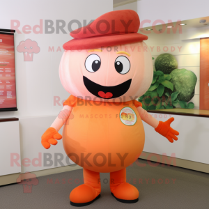 Peach Pepper mascot costume character dressed with a Jeggings and Bracelets