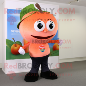 Peach Pepper mascot costume character dressed with a Jeggings and Bracelets