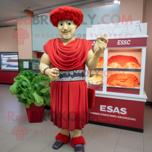 Röd Caesar Salad maskot...