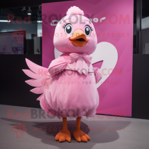 Pink Dove mascotte kostuum...