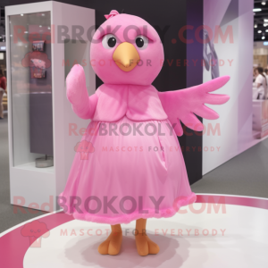 Pink Dove mascotte kostuum...