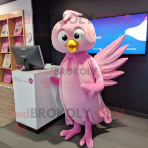 Pink Dove mascotte kostuum...