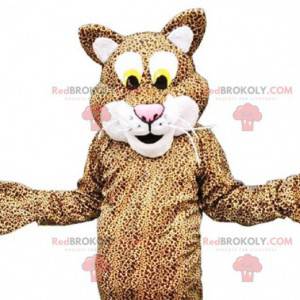 Mascote leopardo, fantasia de pantera, felino de pelúcia -