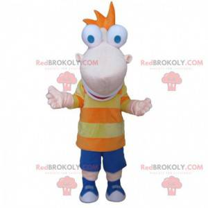 Big nose boy mascot with protruding eyes - Redbrokoly.com