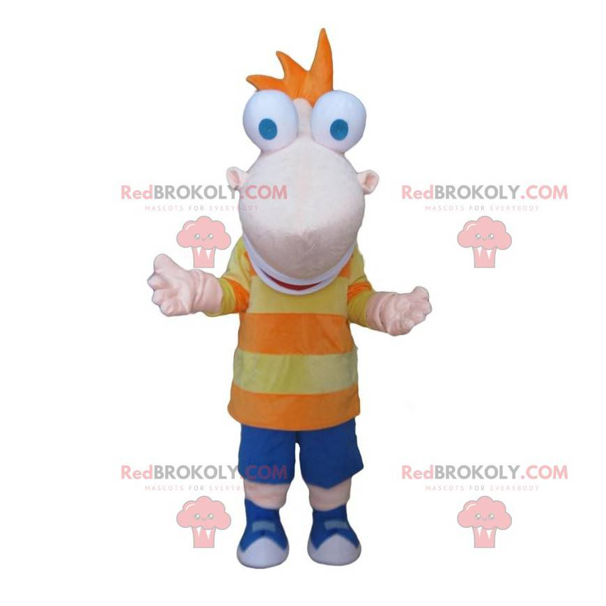 Grote neus jongen mascotte met uitstekende ogen - Redbrokoly.com Grote neus jongen mascotte met uitstekende ogen - Redbrokoly.com