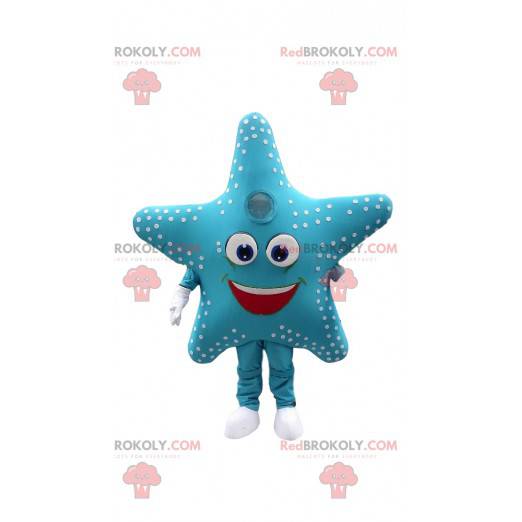 Mascota estrella de mar, disfraz de estrella azul gigante -
