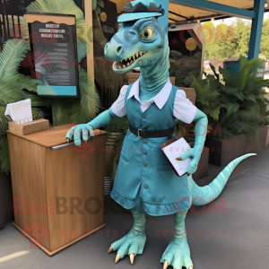 Teal Velociraptor mascotte...