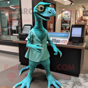 Teal Velociraptor mascotte...