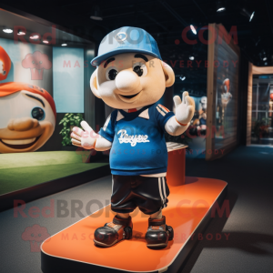 nan Skateboard mascot costume character dressed with a Rugby Shirt and Berets