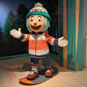 nan Skateboard mascot costume character dressed with a Rugby Shirt and Berets