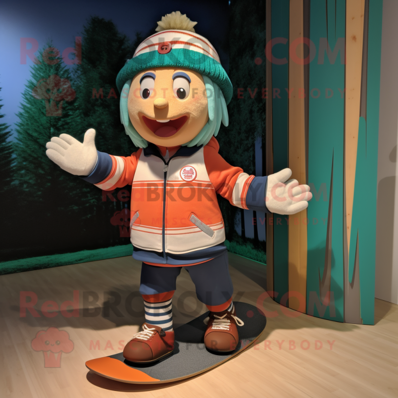 nan Skateboard mascot costume character dressed with a Rugby Shirt and Berets