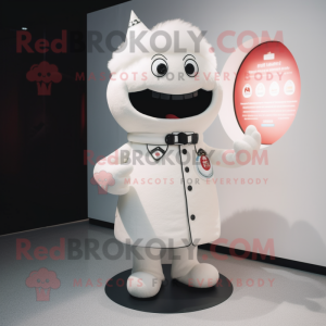 White But mascot costume character dressed with a Leggings and Lapel pins