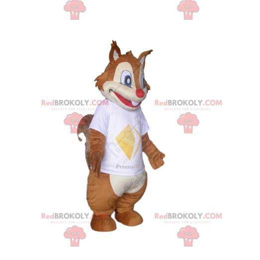 Hnědý a bílý veverka maskot, lesní kostým - Redbrokoly.com