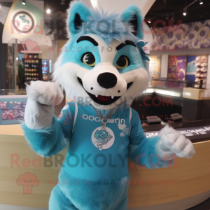 Cyan Say Wolf mascotte...