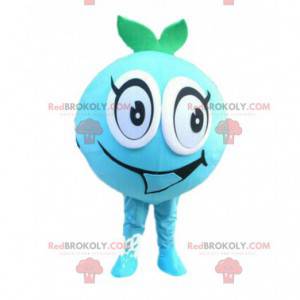 Blueberry mascotte, blauw fruit kostuum, rood fruit -