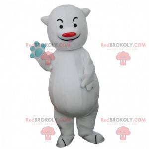 Mascotte d'ours blanc, costume de gros ours malicieux -