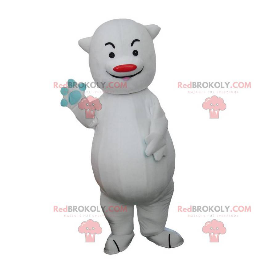Mascote de urso polar, fantasia de urso grande e travesso -