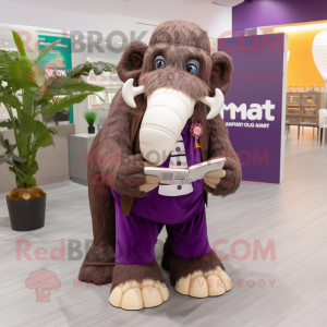 nan Mammoth mascot costume character dressed with a Dress Shirt and Reading glasses