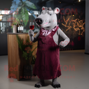 Maroon Tapir maskot kostume...