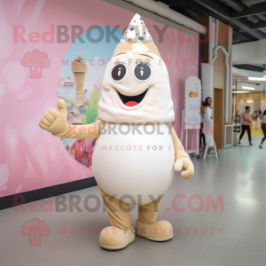 Cream Ice Cream Cone maskot...