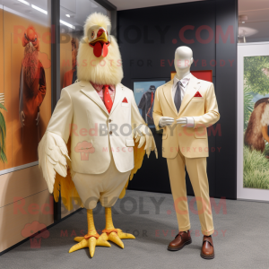 Cream Rooster maskot...