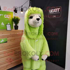 Lime Green Alpaca mascotte...