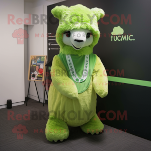 Lime Green Alpaca mascotte...