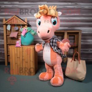 Peach Seahorse maskot...