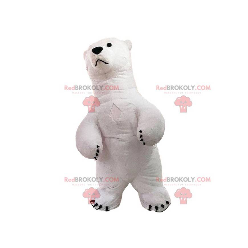 Mascotte d'ours polaire gonflable, costume ours blanc -