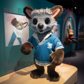 nan Bat mascot costume character dressed with a Rugby Shirt and Mittens