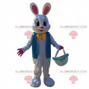 Mascotte de lapin de Pâques, costume de lapin blanc très