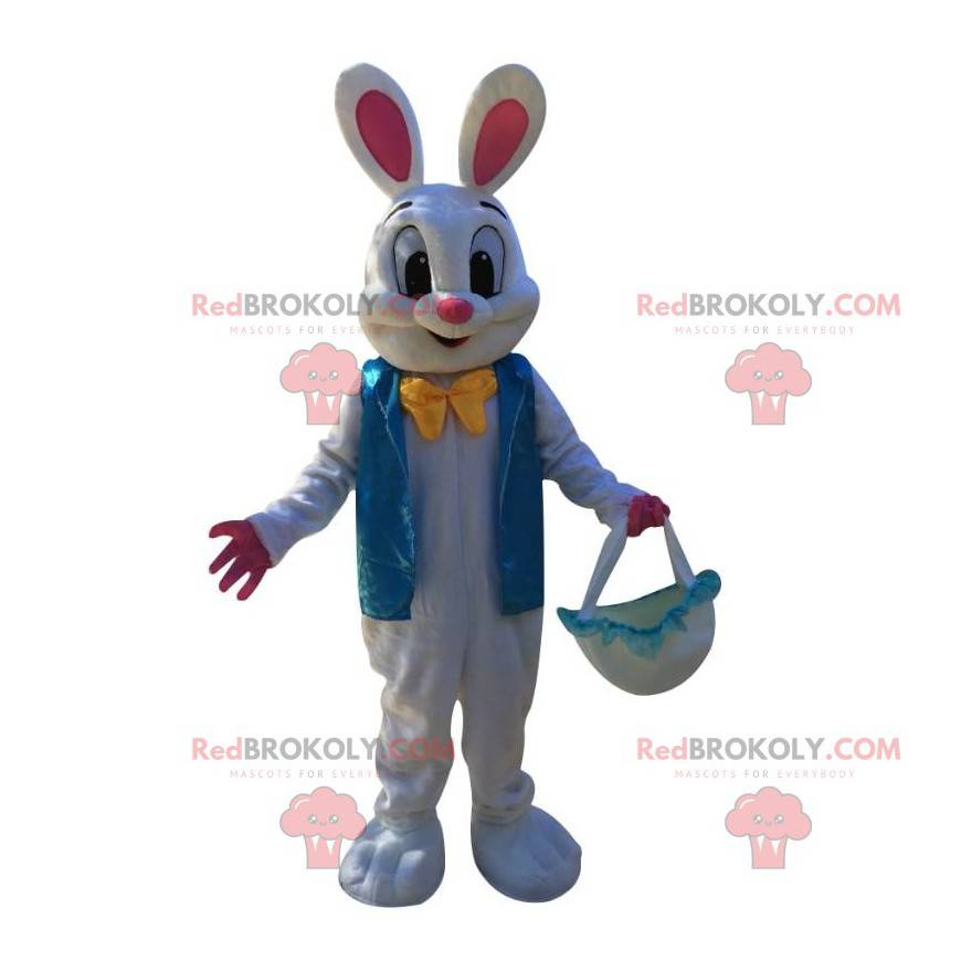 Velikonoční zajíček maskot, velmi elegantní kostým bílého Velikonoční zajíček maskot, velmi elegantní kostým bílého