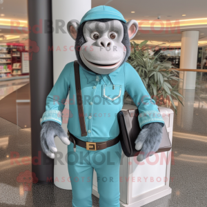 Cyan chimpanse maskot...