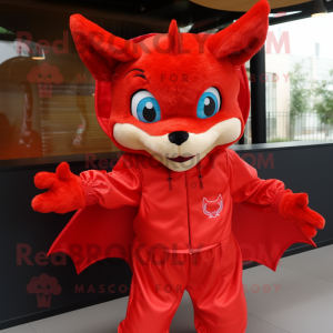 Red Bat maskot kostume...