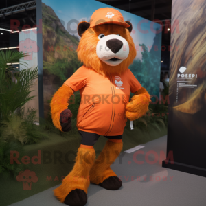 Orange Sloth Bear mascotte...