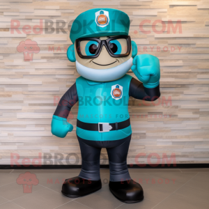 Cyan Fire Fighter mascotte...