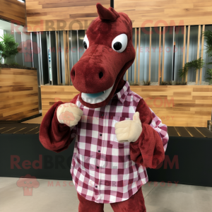 Maroon Sea Horse maskot...