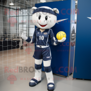 Navy Volleyball Net mascot costume character dressed with a Suit Pants and Belts