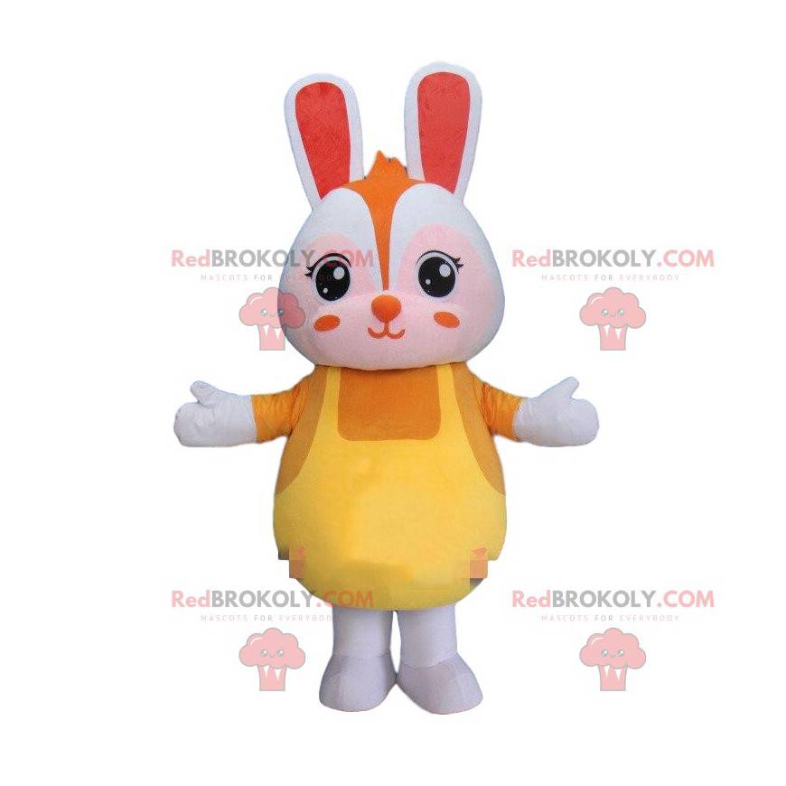 Kanin maskot, hvid kanin kostume, plys kanin - Redbrokoly.com