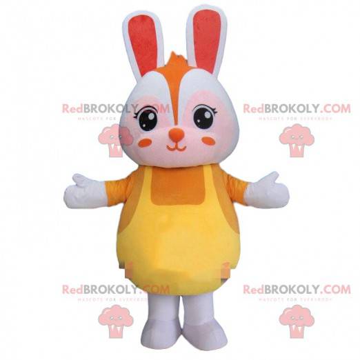 Rabbit mascot, white rabbit costume, plush rabbit -