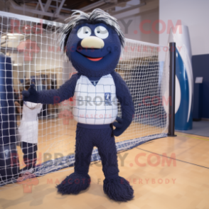 Navy Volleyball Net mascot costume character dressed with a Suit Pants and Belts