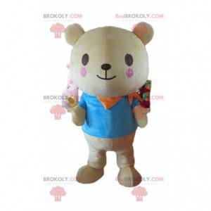 Teddybeer mascotte, teddybeer kostuum, gigantische teddybeer -