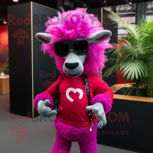 Magenta Ram maskot kostume...