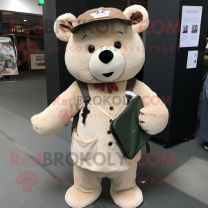 Beige Bear mascotte kostuum...