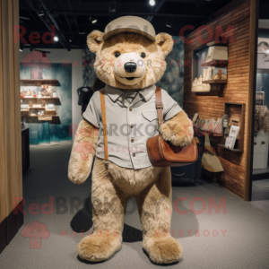 Beige Bear maskot kostume...