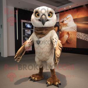 Tan Falcon maskot kostume...