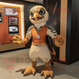 Tan Falcon maskot kostume...