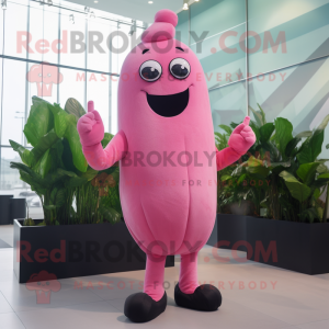 Pink spinat maskot kostume...