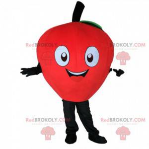 Maskot rött äpple, jätte, körsbärsdräkt, jätte frukt -
