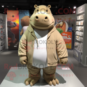 Tan Hippopotamus mascotte...